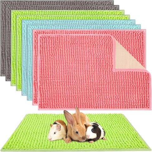8 Pcs Guinea Pig Cage Liner for Guinea Pig Cage Bedding Reusable Guinea Pig Mat Pads Washable Training Pad Animal Sleeping Bedding Mat for Chinchilla (Gray, Green, Pink, Blue,16x12'') in Saudi Arabia