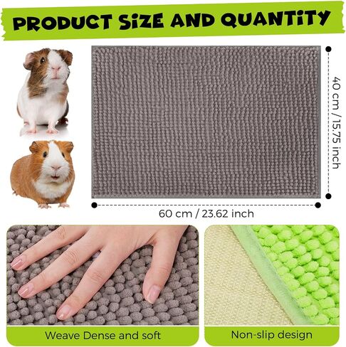 8 Pcs Guinea Pig Cage Liner for Guinea Pig Cage Bedding Reusable Guinea Pig Mat Pads Washable Training Pad Animal Sleeping Bedding Mat for Chinchilla (Gray, Green, Pink, Blue,16x12'') in Saudi Arabia
