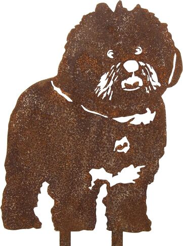 Corten Steel Bichon Frise Dog Silhouette Yard Stake (Small) in Saudi Arabia