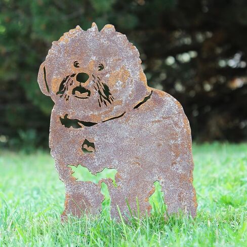 Corten Steel Bichon Frise Dog Silhouette Yard Stake (Small) in Saudi Arabia