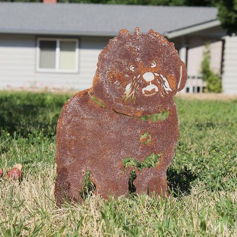Corten Steel Bichon Frise Dog Silhouette Yard Stake (Small) in Saudi Arabia