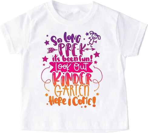 So Long PreK It's Been Fun Look Out Kindergarten Here I Come Back To School T-shirt Pre-K Graduate Shirt (5-6 Years, Kindergarten Girl Printed Shirt) in Saudi Arabia