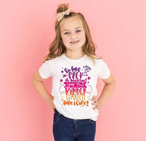So Long PreK It's Been Fun Look Out Kindergarten Here I Come Back To School T-shirt Pre-K Graduate Shirt (5-6 Years, Kindergarten Girl Printed Shirt) in Saudi Arabia