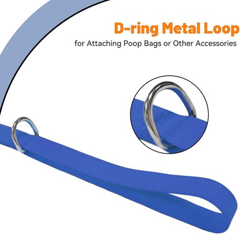 مقود مقاوم للماء للكلاب، مقاود متينة مقاومة للرائحة بطول 5/6 قدم مع خطافات معدنية قوية تناسب الكلاب الصغيرة والمتوسطة أو الكبيرة (أزرق، عرض 6 أقدام - 1 بوصة) in Kuwait