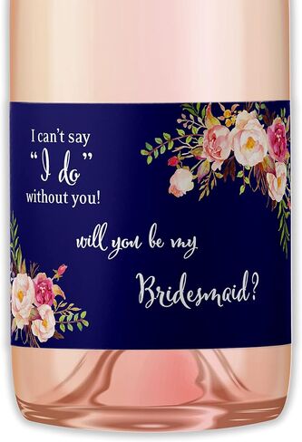 ملصقات صغيرة للشمبانيا Will You Be My Bridesmaid ● مجموعة من 10 ● اقتراح وصيفة العروس، سؤال خادمة الشرف، طلب حفلة الزفاف، ملصقات النبيذ لوصيفة العروس، هدايا الزفاف، 3.5 بوصة × 2 بوصة (أحمر خدود زهري) in Kuwait