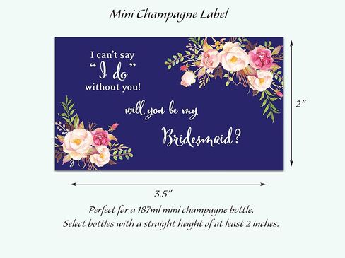 ملصقات صغيرة للشمبانيا Will You Be My Bridesmaid ● مجموعة من 10 ● اقتراح وصيفة العروس، سؤال خادمة الشرف، طلب حفلة الزفاف، ملصقات النبيذ لوصيفة العروس، هدايا الزفاف، 3.5 بوصة × 2 بوصة (أحمر خدود زهري) in Kuwait