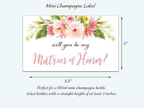 ملصقات صغيرة للشمبانيا Will You Be My Bridesmaid ● مجموعة من 10 ● اقتراح وصيفة العروس، سؤال خادمة الشرف، طلب حفلة الزفاف، ملصقات النبيذ لوصيفة العروس، هدايا الزفاف، 3.5 بوصة × 2 بوصة (أحمر خدود زهري) in Kuwait