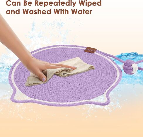 Cat Scratcher Mat, Natural Cotton Rope Cat Scratch Pad, 15.7'' Round Horizontal Floor Cat Scratching Pads for Indoor Cats, Cat Furniture Protector for Wall, Couch, Carpets, Sofas in Saudi Arabia