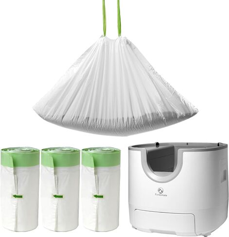 Garbage Bag for Furoomate Box Self-cleaning Cat Litter Box Drawstring Design, Maximum Weight Capacity up to 17.6lb, 20Count（Pack of 3） in Saudi Arabia