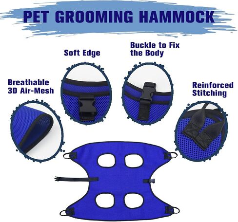 Pet Dog Grooming Hammock for Nail Trimming,Dog Restraint Hanging Harness for Nail Clipping,Dog Grooming Sling for Large Dogs with Nail Clippers/Nail File/Pet Comb,Claw Care(XXL for 90lb) in Saudi Arabia