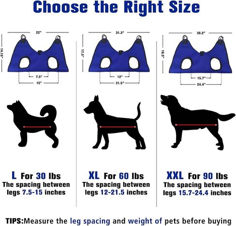 Pet Dog Grooming Hammock for Nail Trimming,Dog Restraint Hanging Harness for Nail Clipping,Dog Grooming Sling for Large Dogs with Nail Clippers/Nail File/Pet Comb,Claw Care(XXL for 90lb) in Saudi Arabia