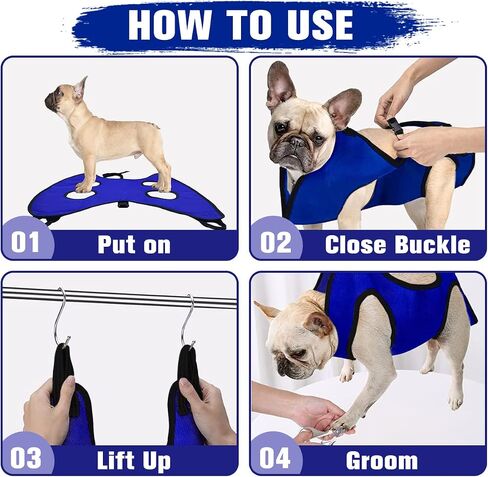 Pet Dog Grooming Hammock for Nail Trimming,Dog Restraint Hanging Harness for Nail Clipping,Dog Grooming Sling for Large Dogs with Nail Clippers/Nail File/Pet Comb,Claw Care(XXL for 90lb) in Saudi Arabia