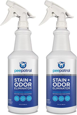 مزيل بقع الحيوانات الأليفة + مزيل الرائحة من بيبترول - زجاجة رذاذ سعة 32 أونصة - تركيبة متقدمة بقوة احترافية تعالج الفوضى البيولوجية على القماش والسجاد والمزيد in Saudi Arabia