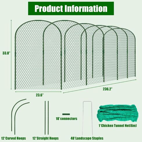 نفق دجاج بطول 2.8 × 19.6 قدم للفناء، حظيرة دجاج خارجية محمولة، تشغيل نفق حظيرة الدجاج سريع التركيب، حاوية للحيوانات الأليفة لقلم تشغيل الدجاج للدجاج في ساحة المزرعة، والبط، والأرنب in Kuwait