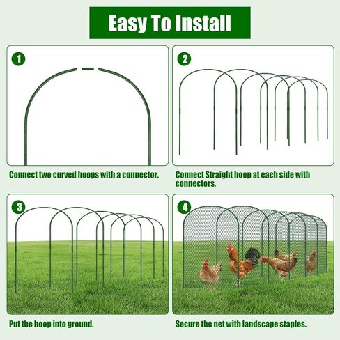 نفق دجاج بطول 2.8 × 19.6 قدم للفناء، حظيرة دجاج خارجية محمولة، تشغيل نفق حظيرة الدجاج سريع التركيب، حاوية للحيوانات الأليفة لقلم تشغيل الدجاج للدجاج في ساحة المزرعة، والبط، والأرنب in Kuwait