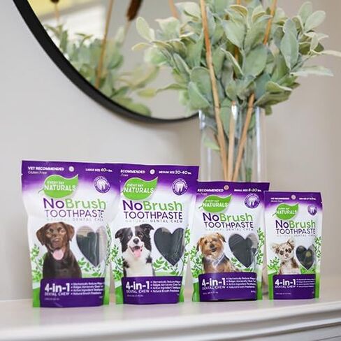 Every Day Naturals Dog Dental Chew, No Brush Toothpaste for Medium Breeds, Freshens Breath, Unique Texture Helps Reduce Plaque & Tartar, 14 oz, 1 Pack in Kuwait