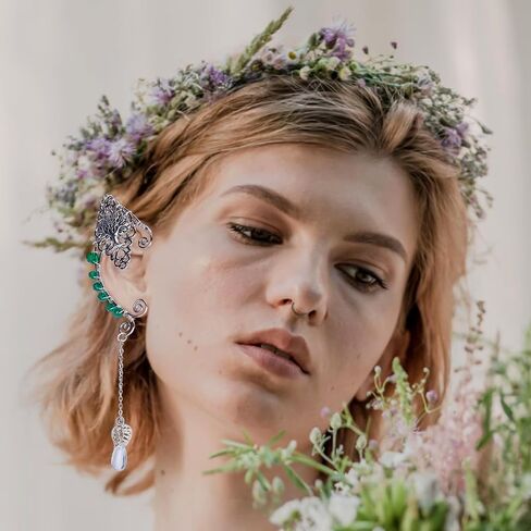 أصفاد أذن FRESHME Elf Fairy - أصفاد أقراط مصنوعة يدويًا على شكل زهرة البرقوق in Saudi Arabia