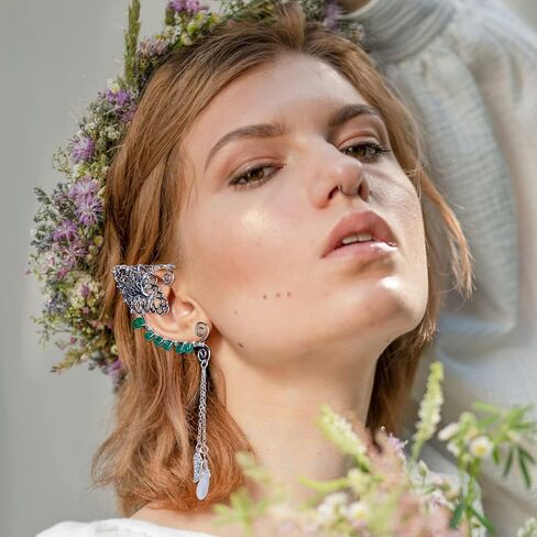 أصفاد أذن FRESHME Elf Fairy - أصفاد أقراط مصنوعة يدويًا على شكل زهرة البرقوق in Saudi Arabia