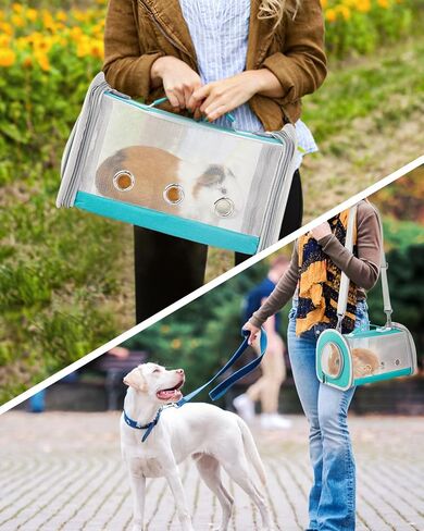 Hamster Carrier, Guinea Pig Carrier Bag, Portable Travel Small Animal Carrier Bag, Bearded Dragon Rabbit Turtle Hamster Carrier Cage, Small Pet Bag Carrier, Squirrel Breathable Hangbag (Green) in Saudi Arabia