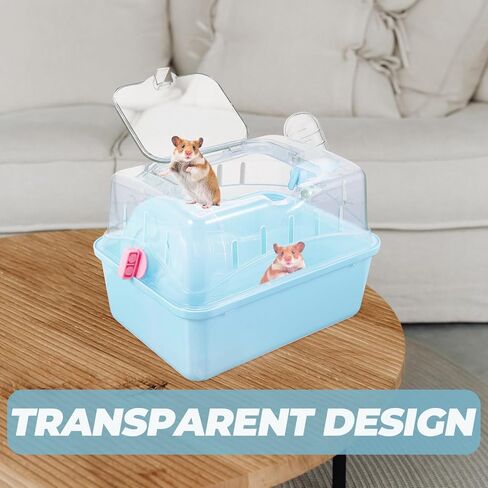 POPETPOP Hamster Carrier Cage Portable Hamster Cage : Hamster Travel Cage with Water Bottle Hamster Carry Case - Plastic Small Animal Carrier for Hedgehog Hamster in Saudi Arabia