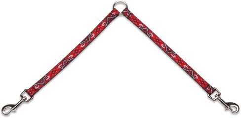 Coupler for Walking Two Small Dogs Together, 1/2" wide Tail Feathers design by Lupine, 18" Long in Saudi Arabia