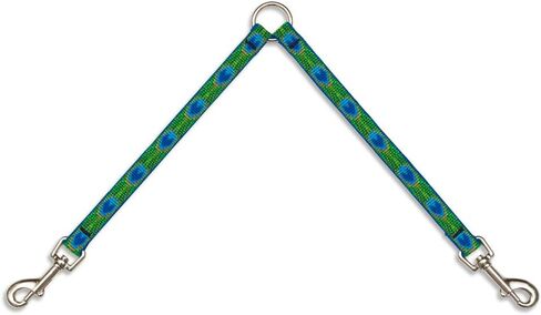 Coupler for Walking Two Small Dogs Together, 1/2" wide Tail Feathers design by Lupine, 18" Long in Saudi Arabia