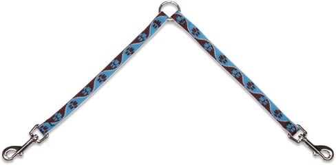 Coupler for Walking Two Small Dogs Together, 1/2" wide Tail Feathers design by Lupine, 18" Long in Saudi Arabia