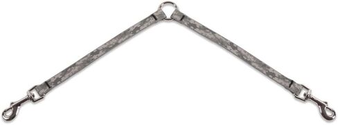 Coupler for Walking Two Small Dogs Together, 1/2" wide Tail Feathers design by Lupine, 18" Long in Saudi Arabia