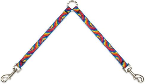Coupler for Walking Two Small Dogs Together, 1/2" wide Tail Feathers design by Lupine, 18" Long in Saudi Arabia