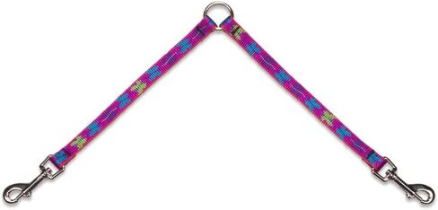 Coupler for Walking Two Small Dogs Together, 1/2" wide Tail Feathers design by Lupine, 18" Long in Saudi Arabia