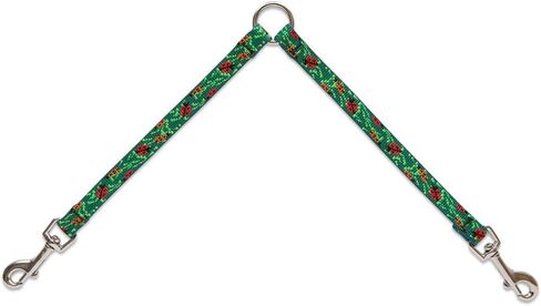 Coupler for Walking Two Small Dogs Together, 1/2" wide Tail Feathers design by Lupine, 18" Long in Saudi Arabia