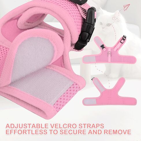 MoNiBloom Soft Cat Harness for Walking Escape Proof and Travel, Kitten Adjustable Breathable Vest Harness - Black, S in Saudi Arabia