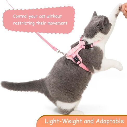 Cat Harness and Leash Set for Walking Lightweight Escape Proof Kitten Vest Harness Soft Fit for Cat Puppy Rabbits Easy Control (Grey Black, M(chest:12.5''-19'', neck:8''-12'')) in Saudi Arabia