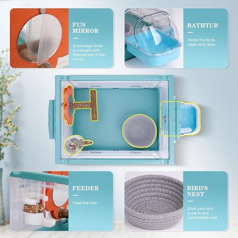 حامل الطيور قفص السفر المحمولة الببغاء قفص السفر كبير الطيور الناقل حقيبة الظهر مربع تنفس قفص الطيور لكوكاتيل الببغاء الببغاء الببغاء الخد الأخضر كونور Lovebird طويل الذيل الطيور in Kuwait