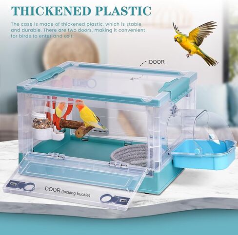 حامل الطيور قفص السفر المحمولة الببغاء قفص السفر كبير الطيور الناقل حقيبة الظهر مربع تنفس قفص الطيور لكوكاتيل الببغاء الببغاء الببغاء الخد الأخضر كونور Lovebird طويل الذيل الطيور in Kuwait
