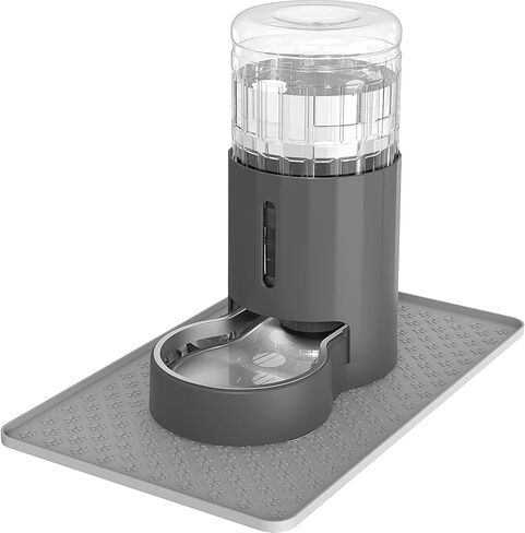 Cat Water Dispenser with Placemat and Stainless Steel Bowl, Automatic Gravity Water Dispenser for Cats or Small Medium Size Dogs, Large Capacity, Easy to Clean and Safe for Pets (4L) in Kuwait