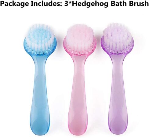 Hedgehog Bathing Brush, 3 Pack Small Pets Round Head Cleaning Bath Brush with Lid Super Soft Cleansing Brush Massage Comb for Hedgehog Small Animal Grooming Tool (3 Pack(Blue+Pink+Purple)) in Saudi Arabia