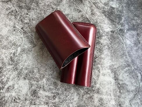 Italy Vegetable Tanned Leather Cigar Case, Luxury Genuine Leather Cigar Case, Leather Cigar Humidor, Gift for Him, 2 Tubes Luxury Cigar Case for Cigar Ring Guage Under 52 (Whiskey) in Saudi Arabia