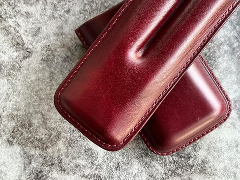 Italy Vegetable Tanned Leather Cigar Case, Luxury Genuine Leather Cigar Case, Leather Cigar Humidor, Gift for Him, 2 Tubes Luxury Cigar Case for Cigar Ring Guage Under 52 (Whiskey) in Saudi Arabia