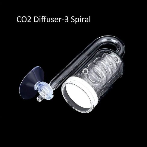 CO2 Diffuser, 3 Spiro Glass CO2 Diffuser, Glass Reactor for Aquarium Plants, Suitable for Tanks 15-50 Gal/60Liter - 200Liter (CO2 Diffuser-Spiral) in Saudi Arabia
