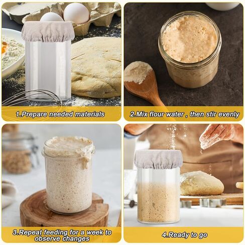 Bread Fermentation Cover, Heat Preservation to Increase Fermentation Cover, Sourdough Bread Proofing Cover Can Be Cleaned and Reused Using Sewn Cloth Cover for Sourdough Starter 2 Packs in Kuwait