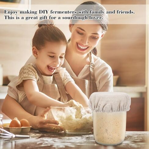 Bread Fermentation Cover, Heat Preservation to Increase Fermentation Cover, Sourdough Bread Proofing Cover Can Be Cleaned and Reused Using Sewn Cloth Cover for Sourdough Starter 2 Packs in Kuwait