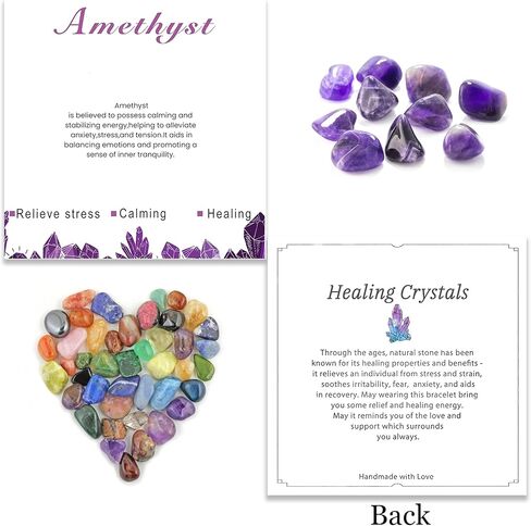 مجموعات مجوهرات أرجوانية 3PS للنساء، سوار الجمشت - قلادة - مجموعة خواتم، 8 مم كريستالات شفاء أساور مطرزة بحجر ميلاد فبراير حلقات كريستال قابلة للتعديل، هدايا ملهمة للنساء in Kuwait