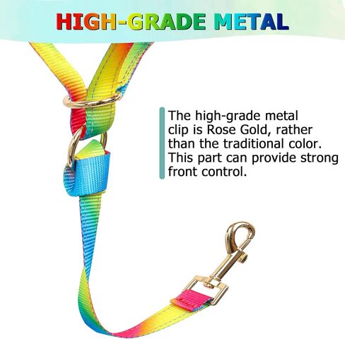 طوق رأس الكلب بألوان قوس قزح يمنع الكلاب المتوسطة والكبيرة من سحب المقود للمشي (قوس قزح، M) in Kuwait