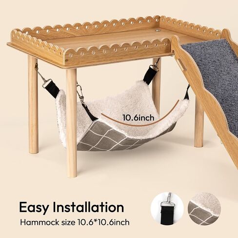 Woiworco Wooden Guinea Pig Hideout, Large Guinea Pig Hammock, Guinea Pig House Habitats Guinea Pig Castle Cage Bed Hideout Toys for Small Animals Hamsters Bunny Rabbits Cats Playing Sleeping Hiding in Saudi Arabia