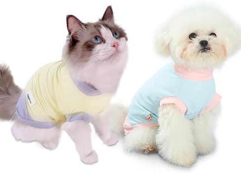 Gauzi 2 Pack Cat Dog Summer Clothes Sun Shirt Shirts Cooling Vest for Small Size Sized Dogs Cats (XX-Large) in Saudi Arabia