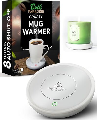 Coffee Mug Warmer with Auto Shut-Off – Compact 17W Cup Warmer for Desk with Gravity Switch – Electric Candle Warmer Plate for Jar Candles – Keeps Coffee, Tea & Drinks Warm – Safe & Durable (White) in Kuwait