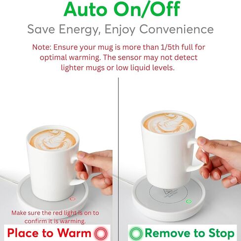 Coffee Mug Warmer with Auto Shut-Off – Compact 17W Cup Warmer for Desk with Gravity Switch – Electric Candle Warmer Plate for Jar Candles – Keeps Coffee, Tea & Drinks Warm – Safe & Durable (White) in Kuwait