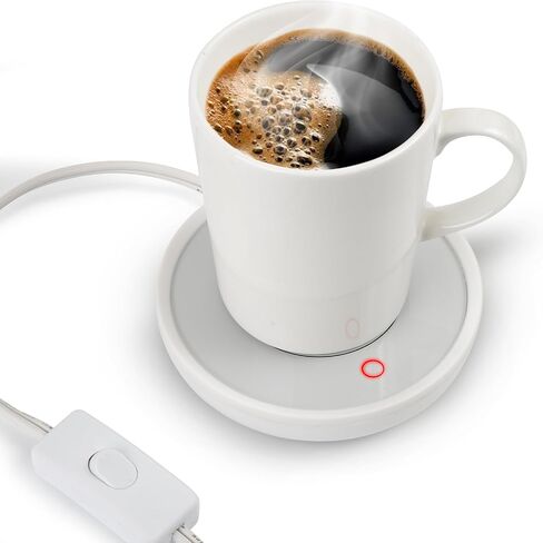 Coffee Mug Warmer with Auto Shut-Off – Compact 17W Cup Warmer for Desk with Gravity Switch – Electric Candle Warmer Plate for Jar Candles – Keeps Coffee, Tea & Drinks Warm – Safe & Durable (White) in Kuwait