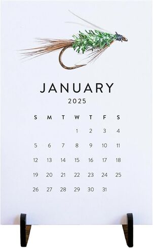2025 Mini Office Desk Calendar | Acrylic Stand (Fly Fishing) in Saudi Arabia